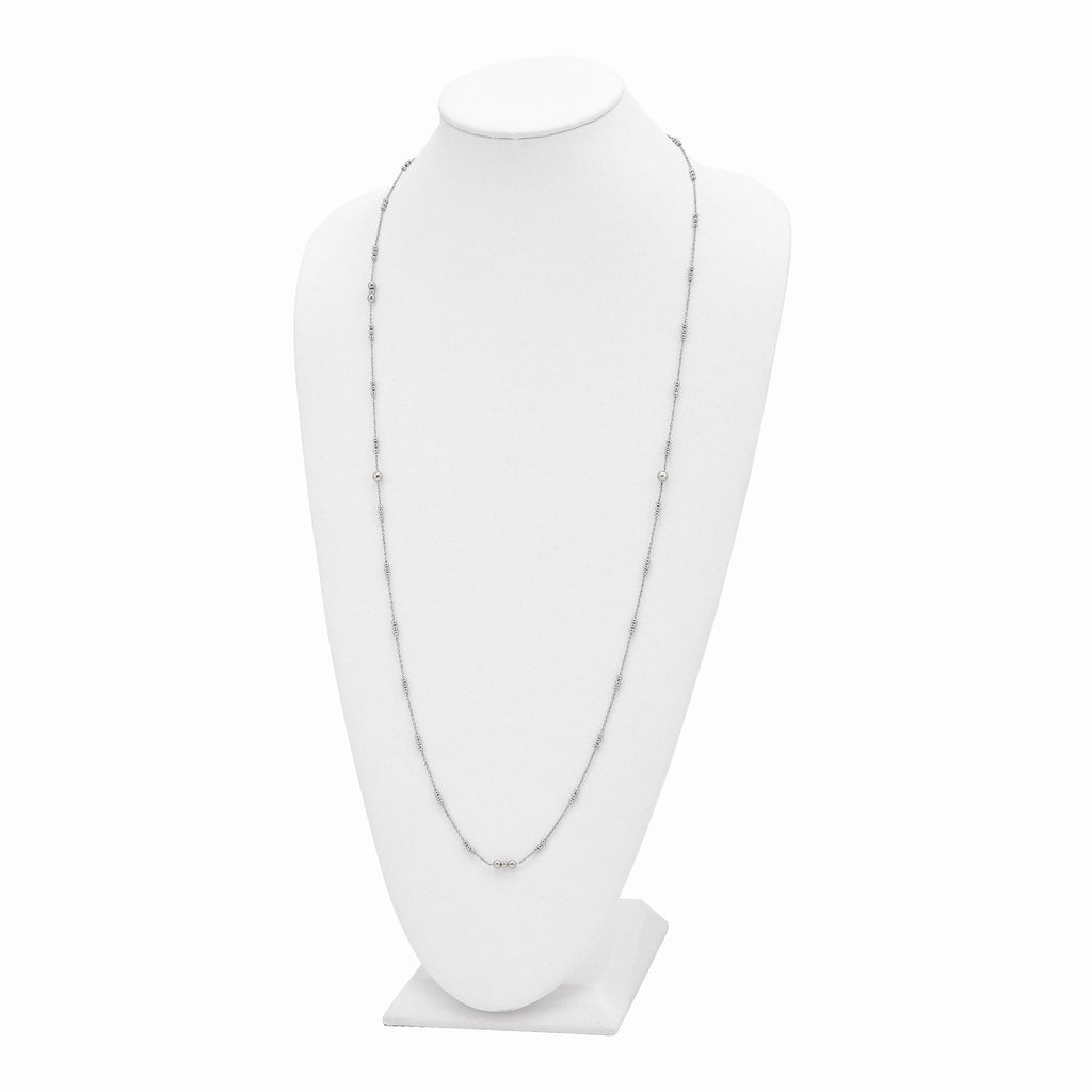 Sterling Silver Polished Beaded Necklace