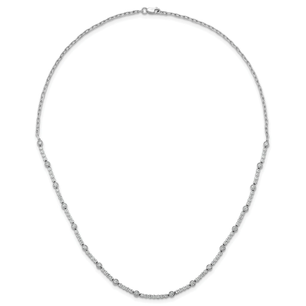 14k White Gold 3 1/2 carat Lab Grown Diamond VS+ F+ Complete 18 inch Fashion Tennis Necklace