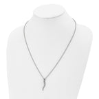 Italian Horn Pendant Necklace in Stainless Steel