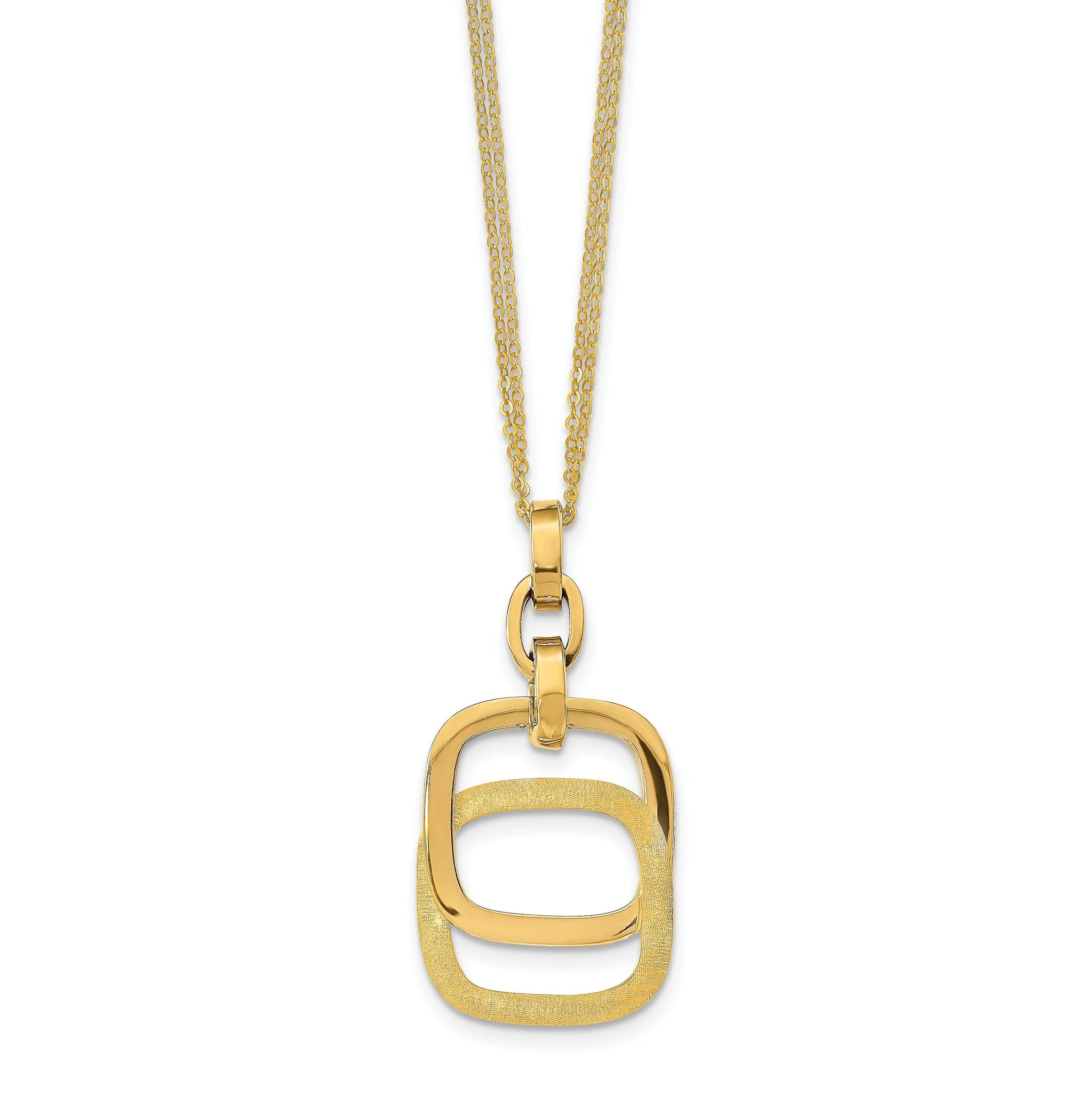 14k Polished and Brushed Double-strand Necklace Main image