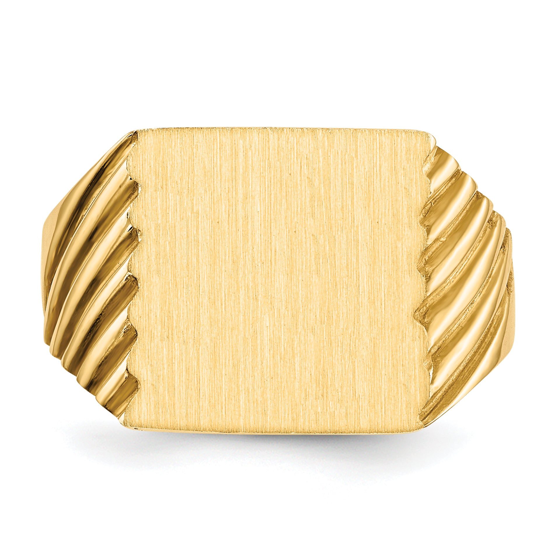 14k 13.0x13.0mm Closed Back Men's Signet Ring