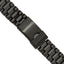 Long 18-22mm President-Style Satin and Polished Black  IP-plated Stainless Steel with Deployment Buckle 7 inch Watch Band