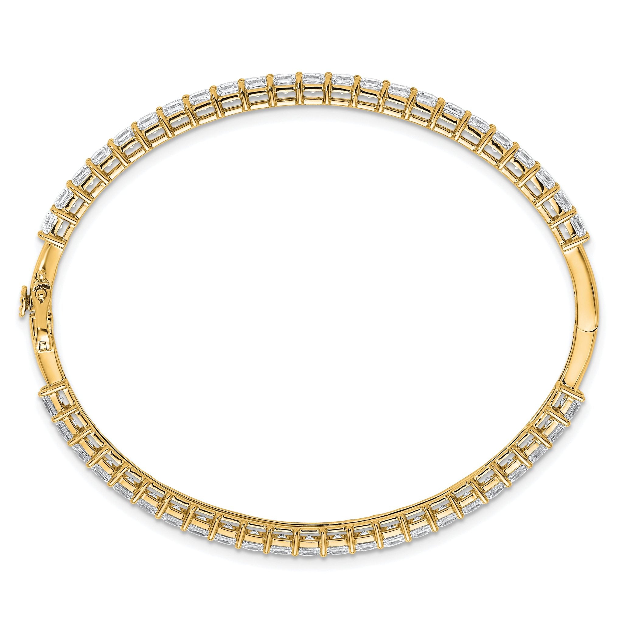 14k 8 1/3 carat Lab Grown Diamond VS+ F+ Complete Hinged Bangle