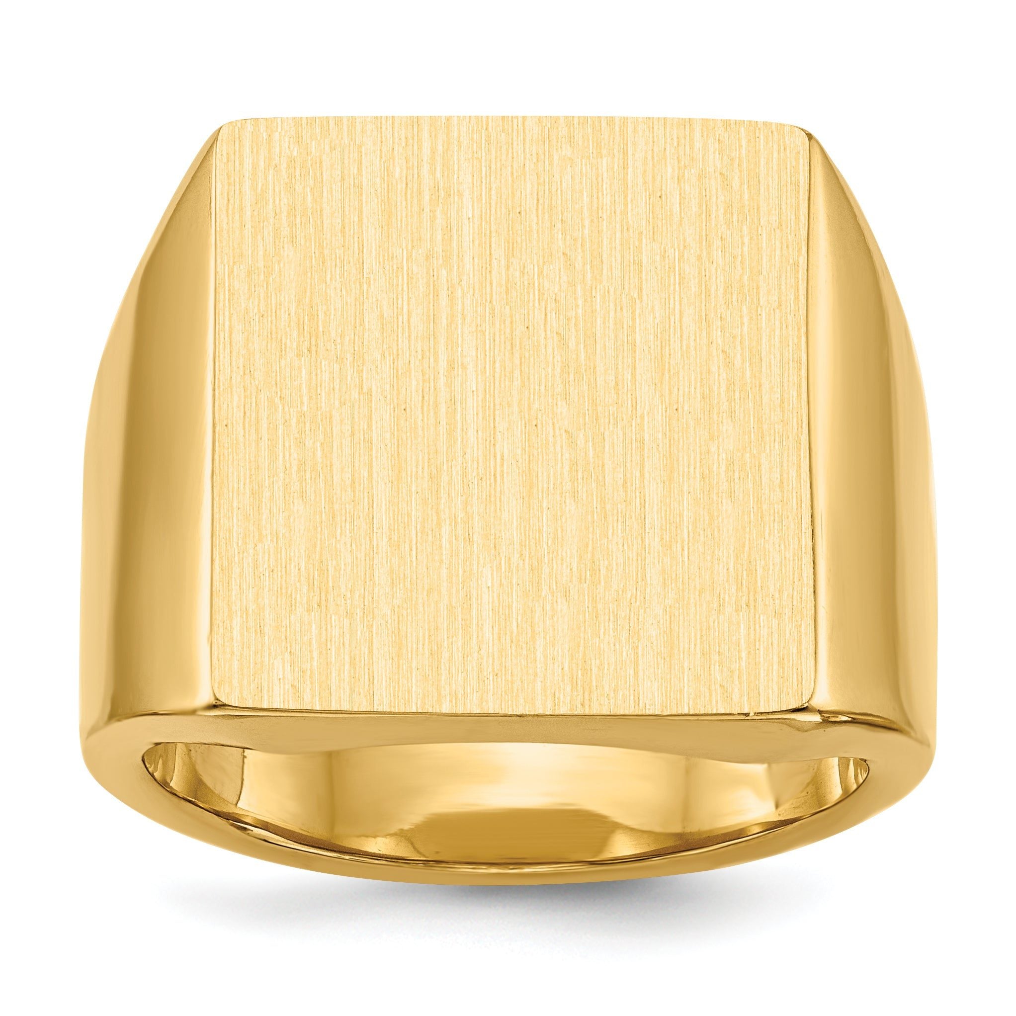 14k 17.5x16.5mm Closed Back Mens Signet Ring Main image