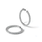 True Origin 14K White Gold 4 7/8 carat Lab Grown Diamond VS+ F+ Complet In and Out Hoop Earrings