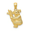 14K Yellow Gold Textured Koala Pendant for Men  Polished Solid Design