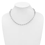 Sterling Silver RH-plated Polished Paperclip Toggle Necklace