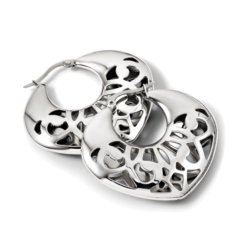 Stainless Steel Polished Creole Hoop Earrings for Women