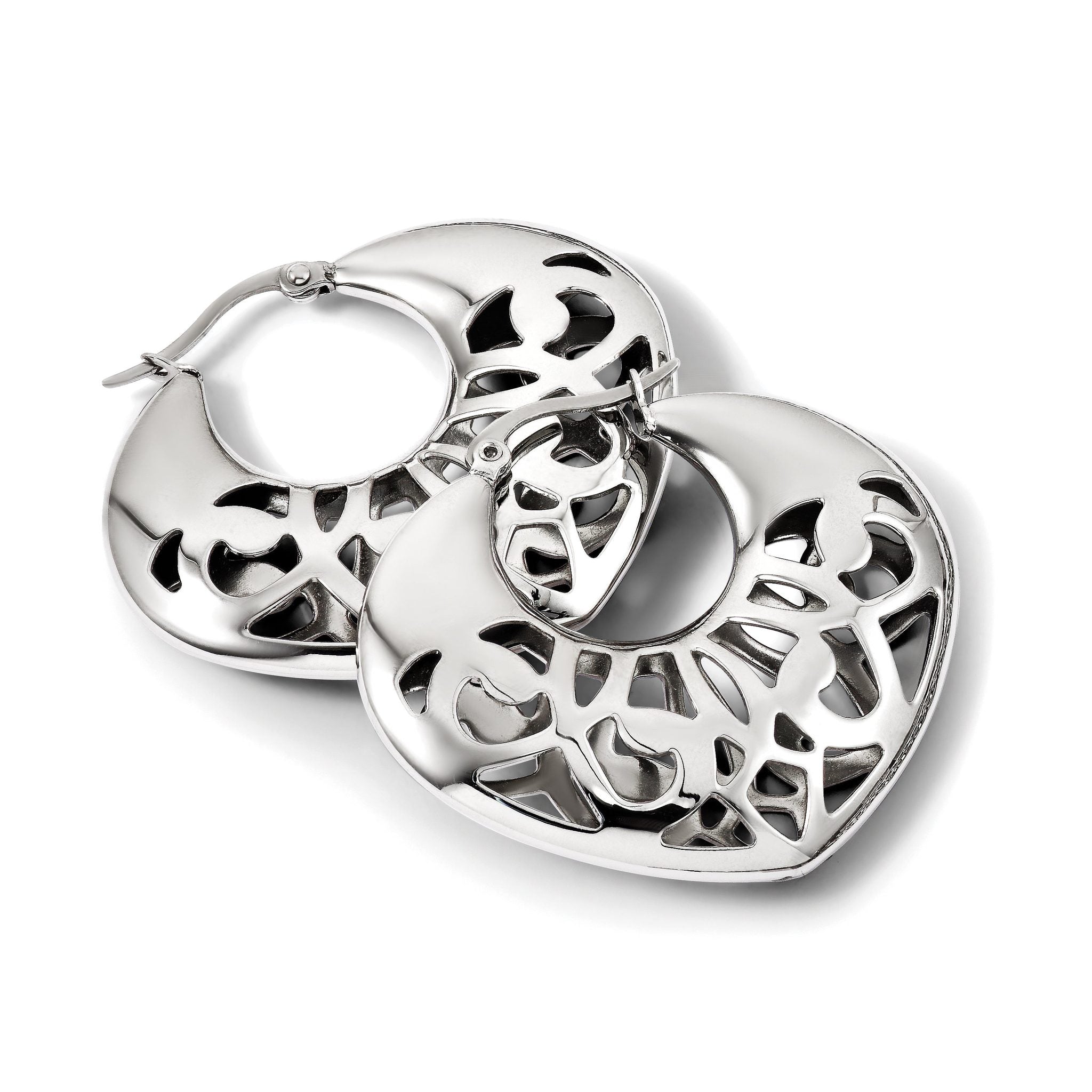 Stainless Steel Polished Creole Hoop Earrings for Women