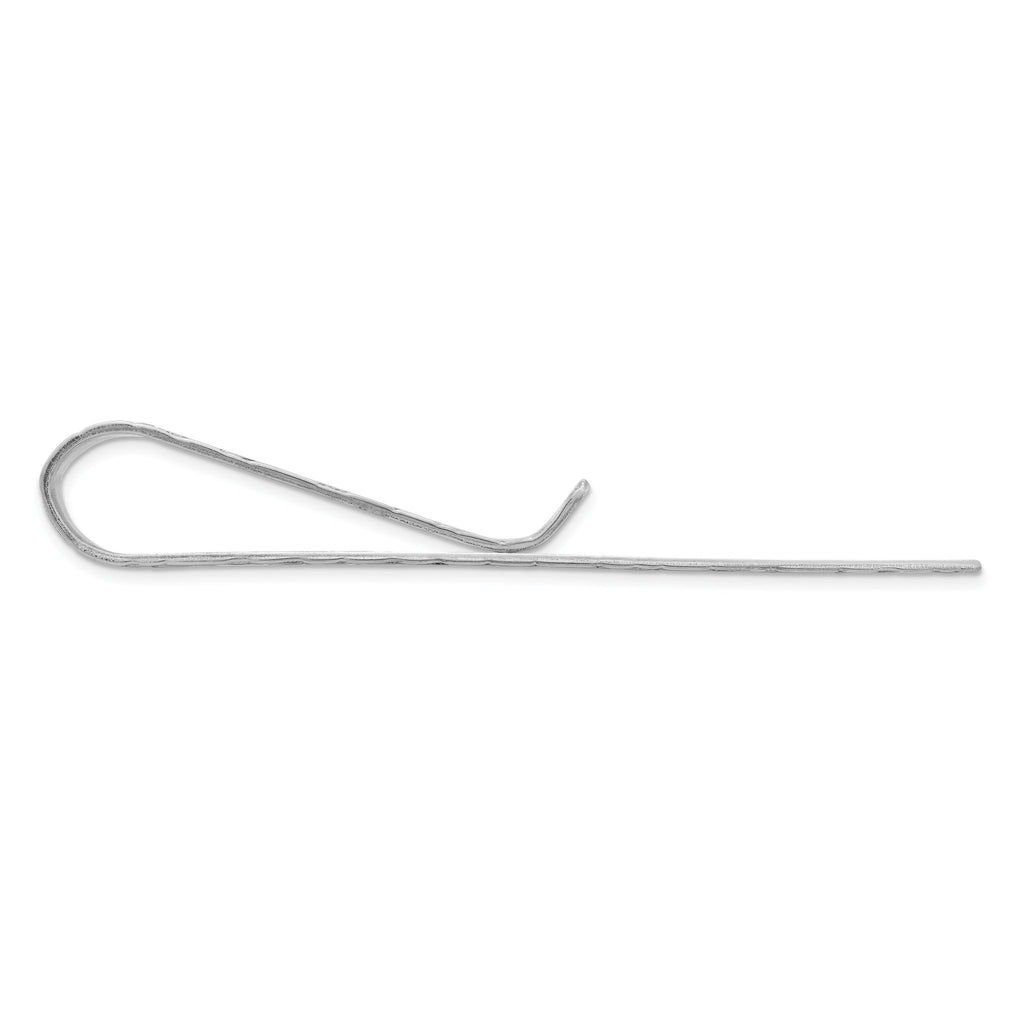 Sterling Silver 925 Tie Bar with Rhodium Polish for Men