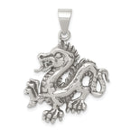 Sterling Silver 925 Antiqued Dragon Pendant Elegant Vintage Charm