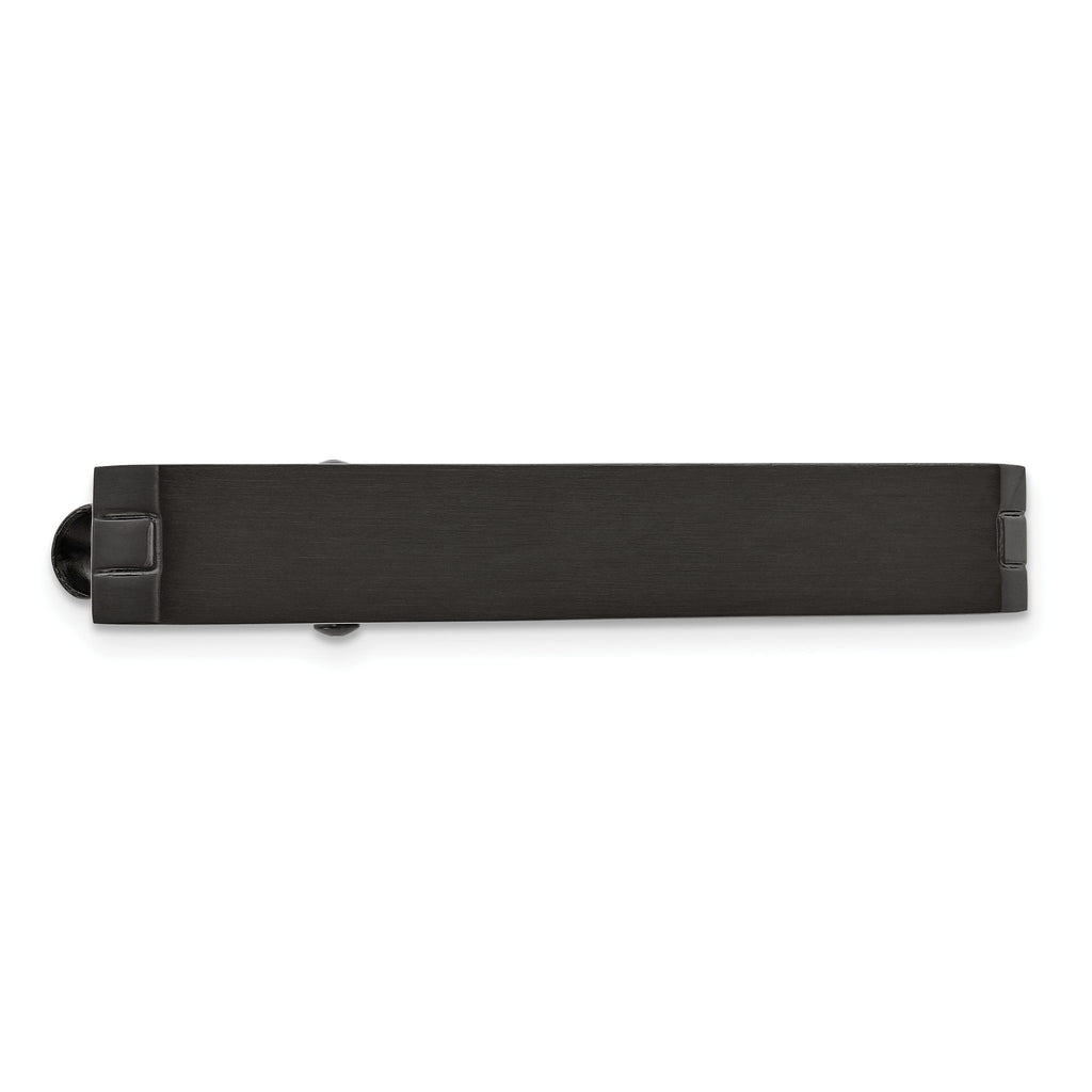 Chisel Stainless Steel Engravable Black Plated Men's Tie Bar Gift Ready