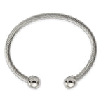 Stainless Steel Polished Cuff Bangle Bracelet for Men
