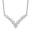 Sterling Silver Fancy-V Bar CZ  Necklace