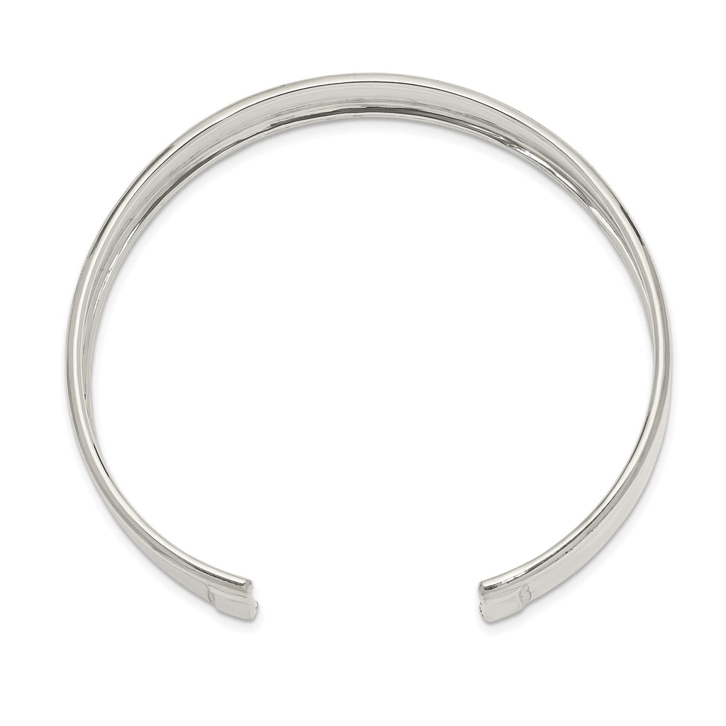 Sophia Jewelers Women's 925 Sterling Silver Polished 10mm Cuff Bracelet