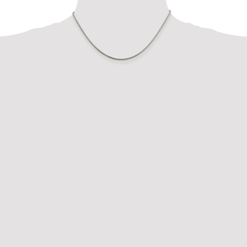 Polished Snake Chain Necklace in Sterling Silver, 1.5mm