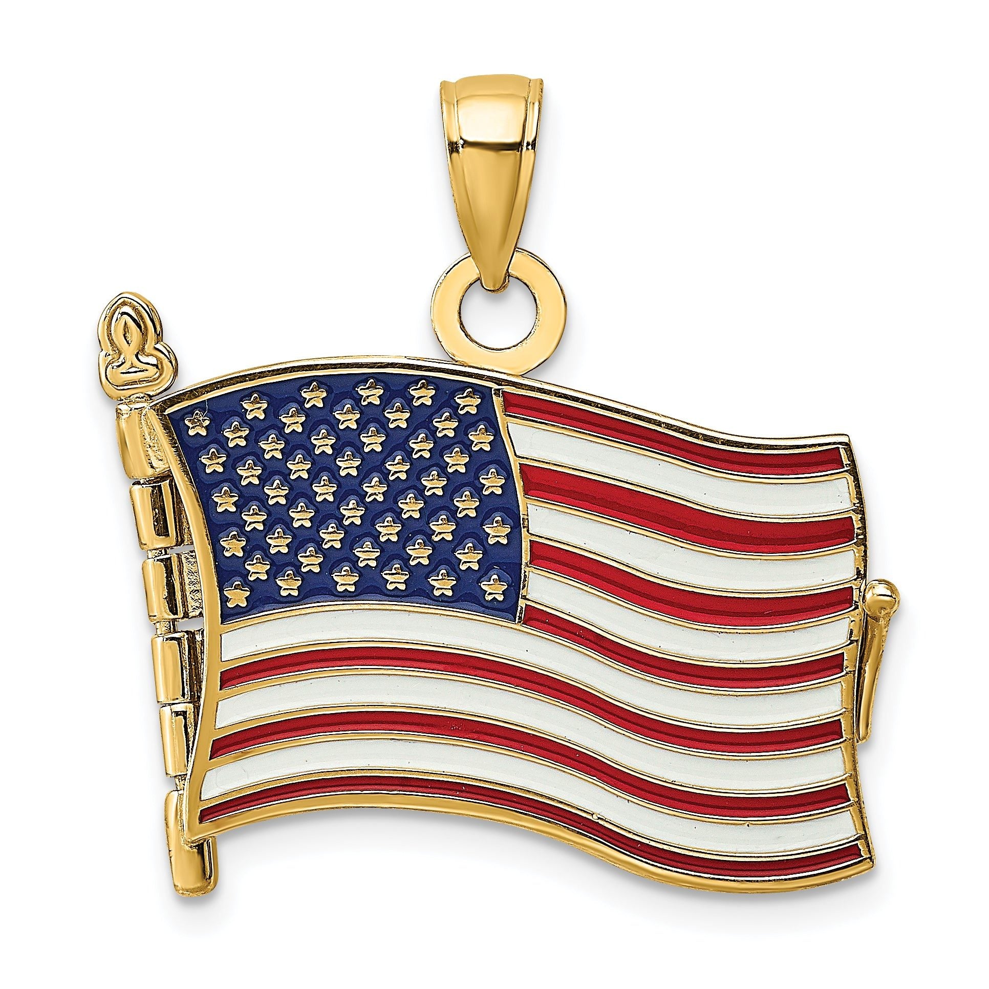 14K w/ Enamel 3-D Pledge Of Allegiance Flag Book Charm Main image