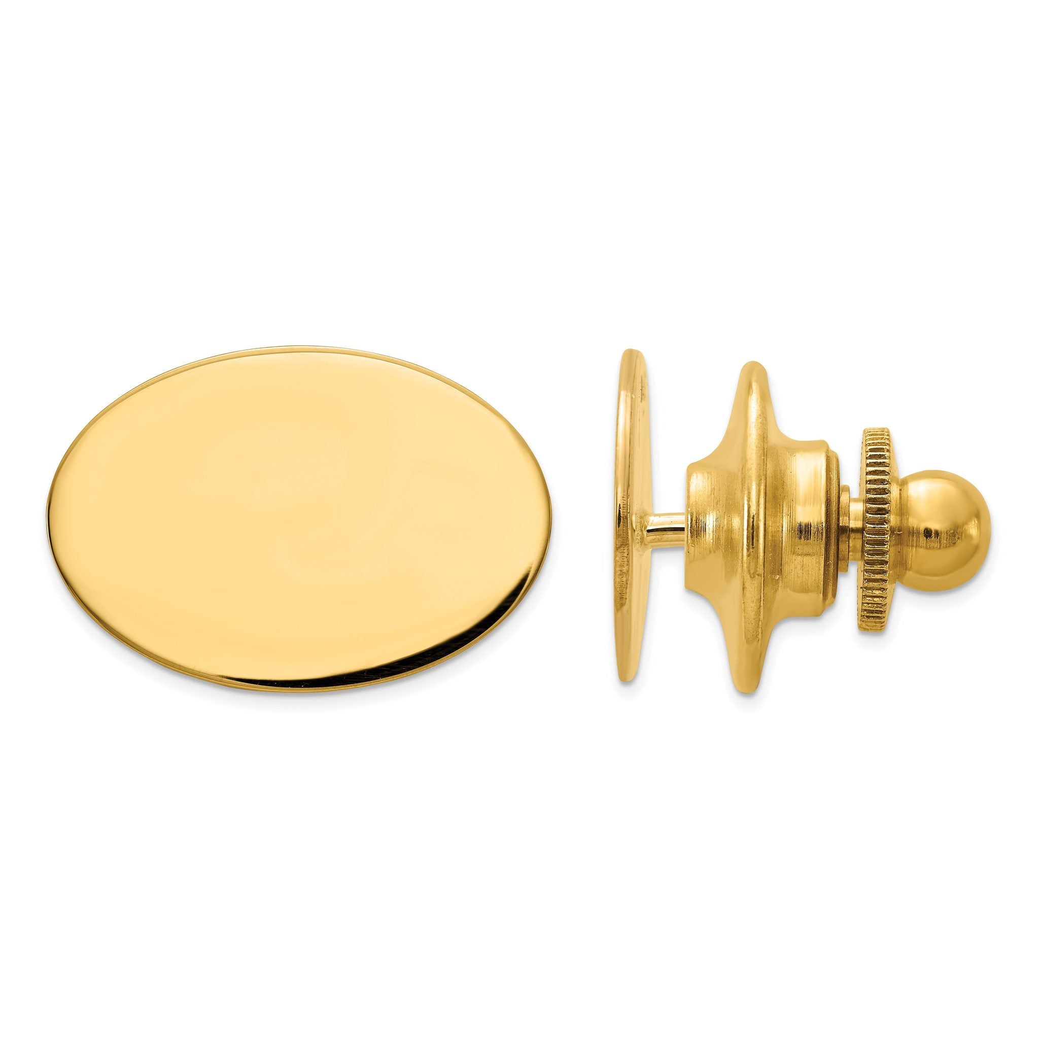 10K Men's Oval Tie Tac Main image