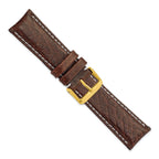 Sport Leather Watch Band in Dark Brown, 24mm