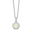 Cheryl Elegant Sterling Silver Opal and CZ Necklace with Polished Finish