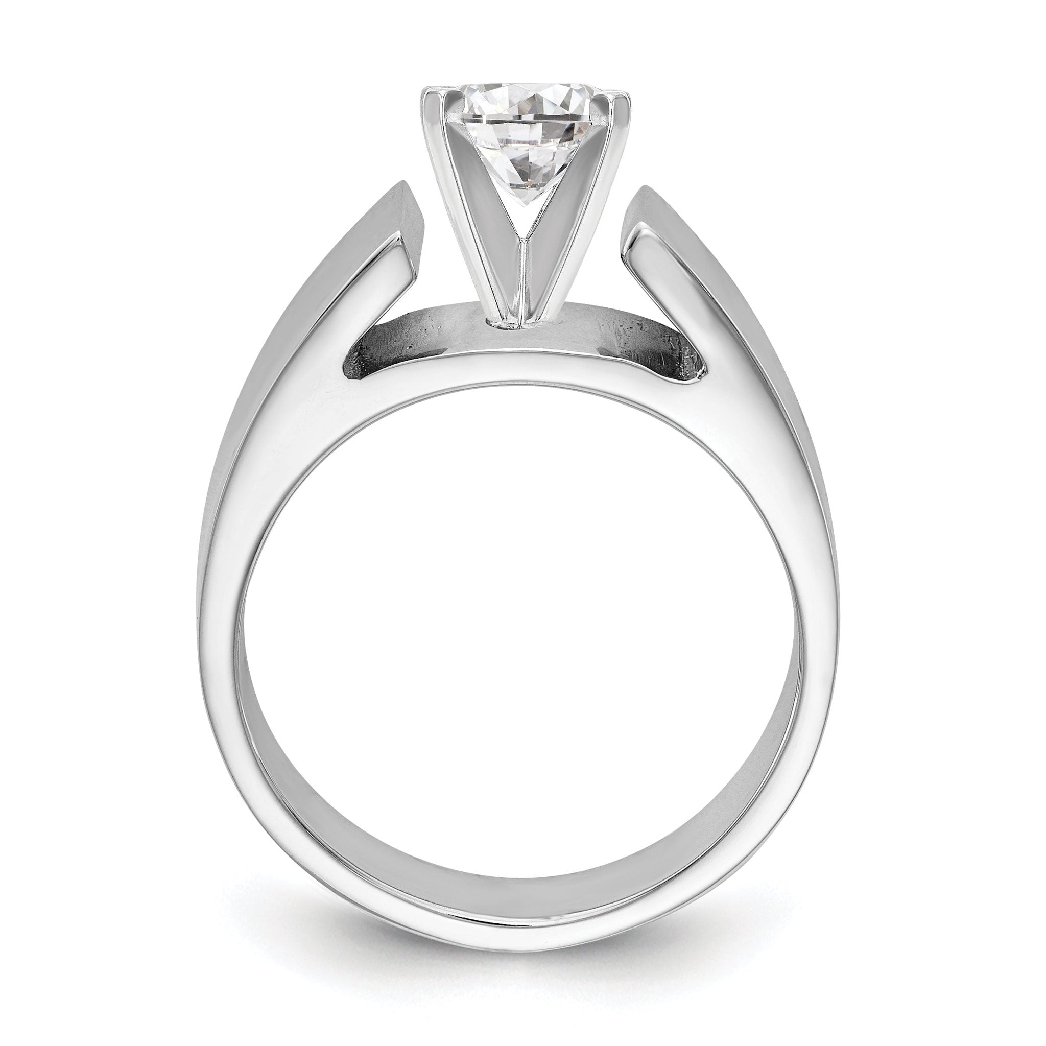 14K White Gold Peg Set 5.5mm Wide Solitaire Engagement Ring Mounting Secondary image