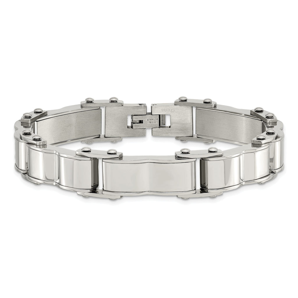 Stainless Steel Brushed and Polished Bracelet for Men