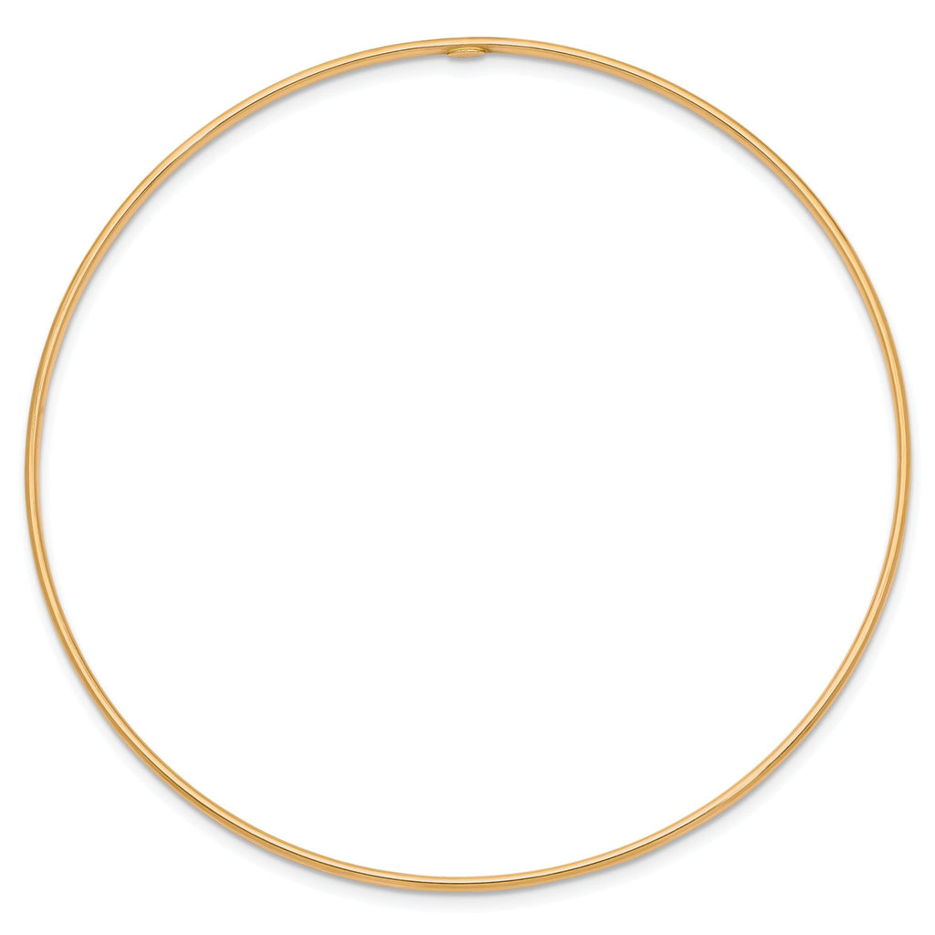 14K Gold Polished Slip-On Women's Bangle Bracelet with TimeleSterling Silver Elegance
