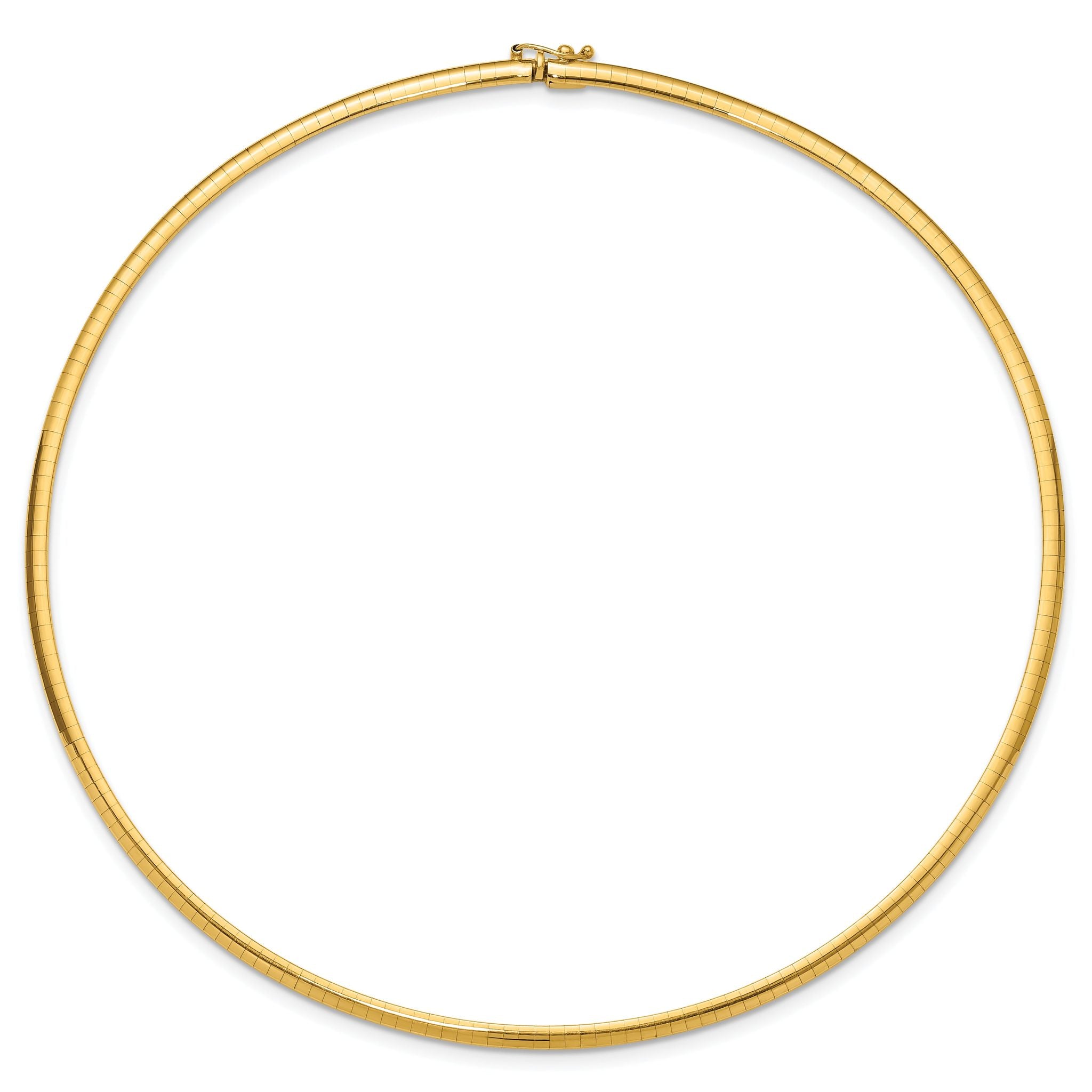 14k Polished 3mm Standard Weight 16 inch Domed Omega Necklace Secondary image