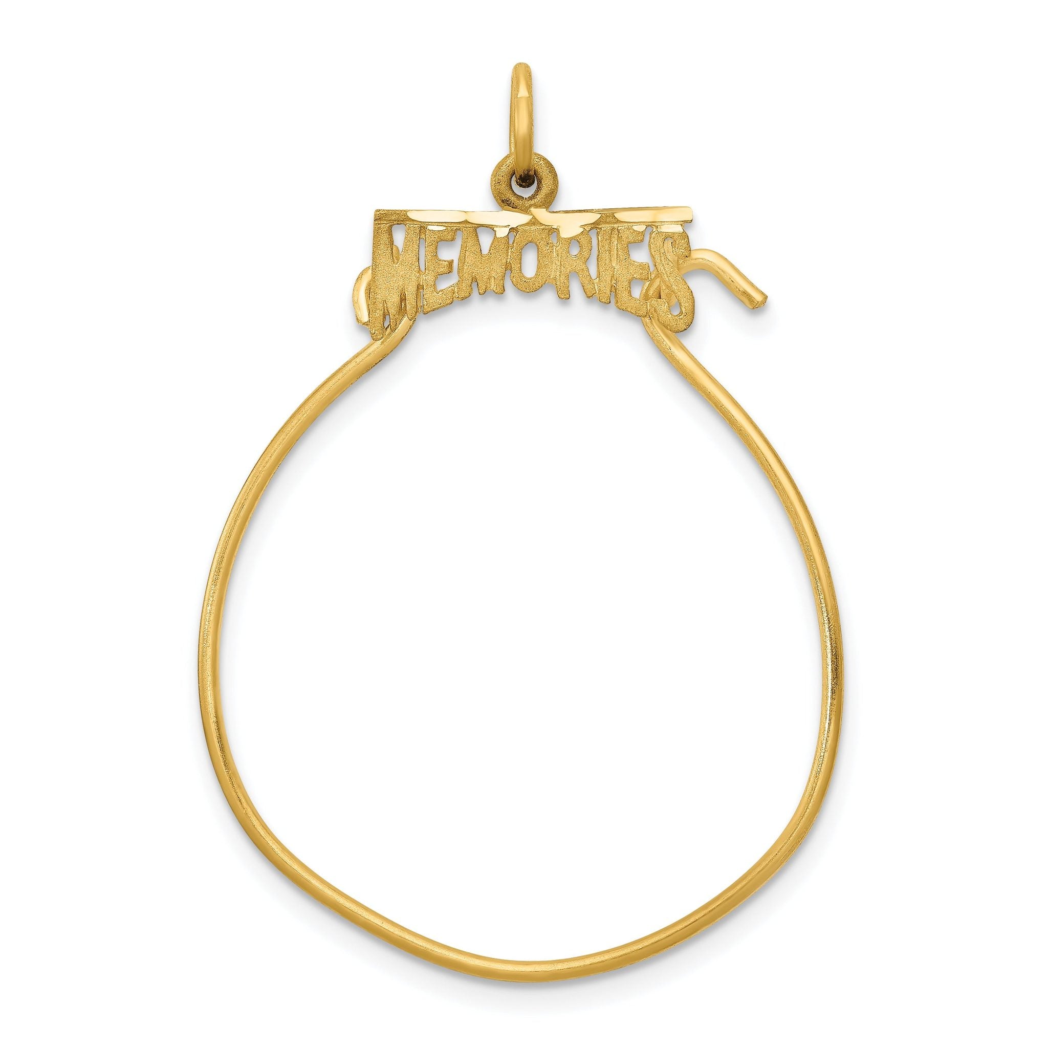 14K Gold Charm Holder Pendant with Elegant 35mm Design Luxury Finish
