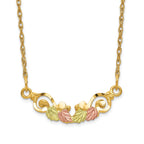10K Tri-color Black Hills Gold Necklace with Elegant Bar Accent