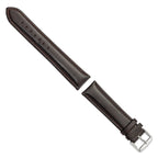 Dark Brown Leather Watch Band in Chronograph Style, 22mm