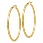 14K Polished 2.5mm Lightweight Tube Hoop Earrings