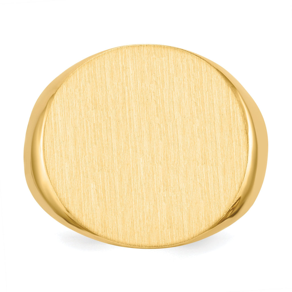 14k 21.0x21.5mm Closed Back Mens Signet Ring