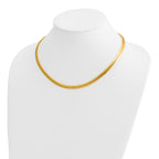 14k Polished 6mm Standard Weight 18 inch Domed Omega Necklace
