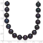 14K Yellow Gold Black Freshwater Cultured Pearl Necklace 7-8mm