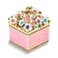 Luxury Giftware by Jere Pewter Bejeweled Crystals Gold-tone Enameled HELLO SPRING Flowers and Butterfly Ring Holder Trinket Box with Matching 18 Inch Necklace