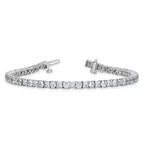 14k White Gold 7 carat Lab Grown Diamond VS+ F+ Complete Princess and Round Tennis Bracelet