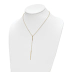 10K Polished Y-drop Bar With  1in ext. Necklace