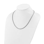 Sterling Shimmer Sterling Silver Rhodium-plated Bezel Set 2.5mm CZ 106 Stone 17 inch Necklace