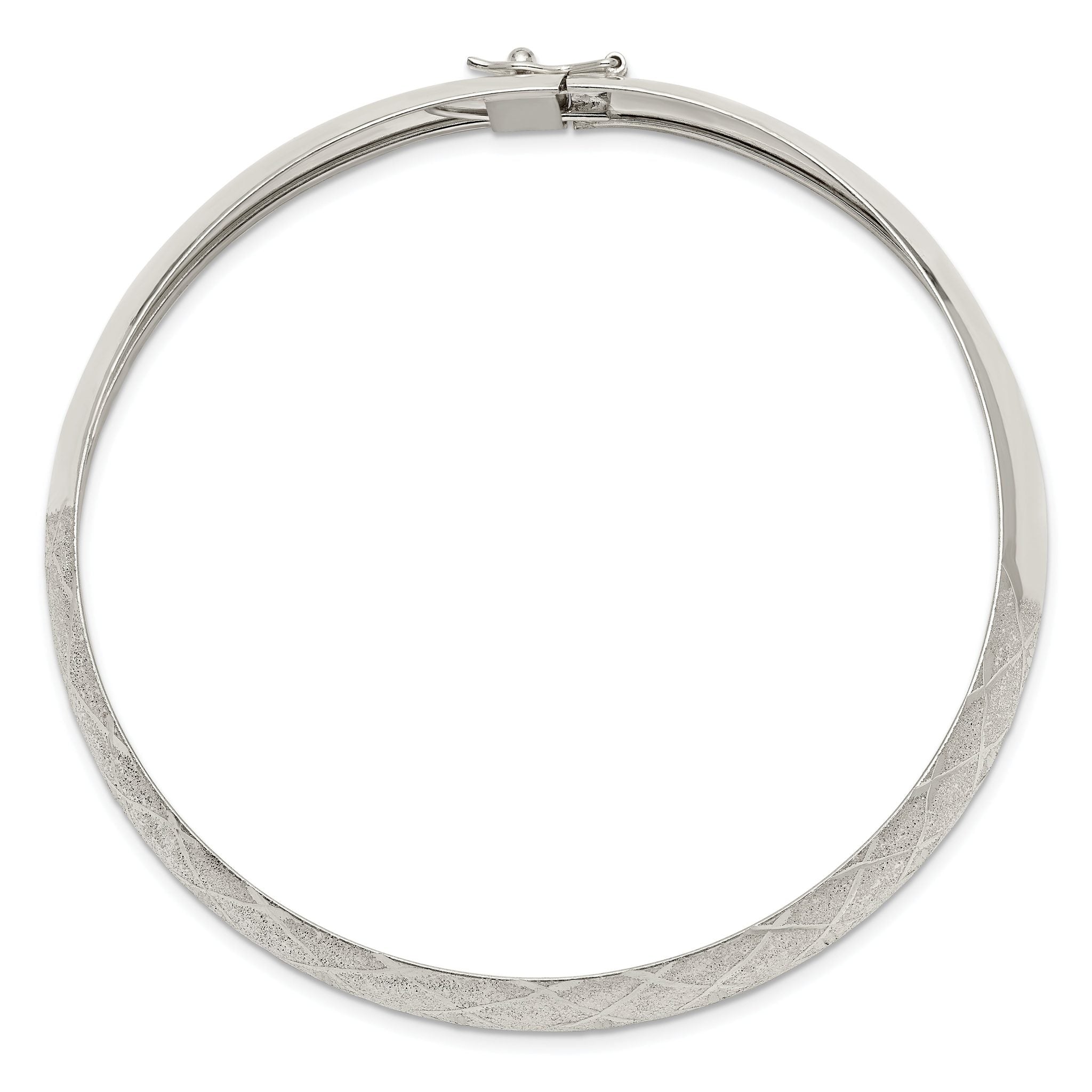 Sophia Jewelers 925 Sterling Silver Polished Diamond-Cut Flexible Bangle Secondary image