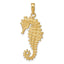 14K Gold 3D Seahorse Pendant for Men  Polished & Textured Elegance