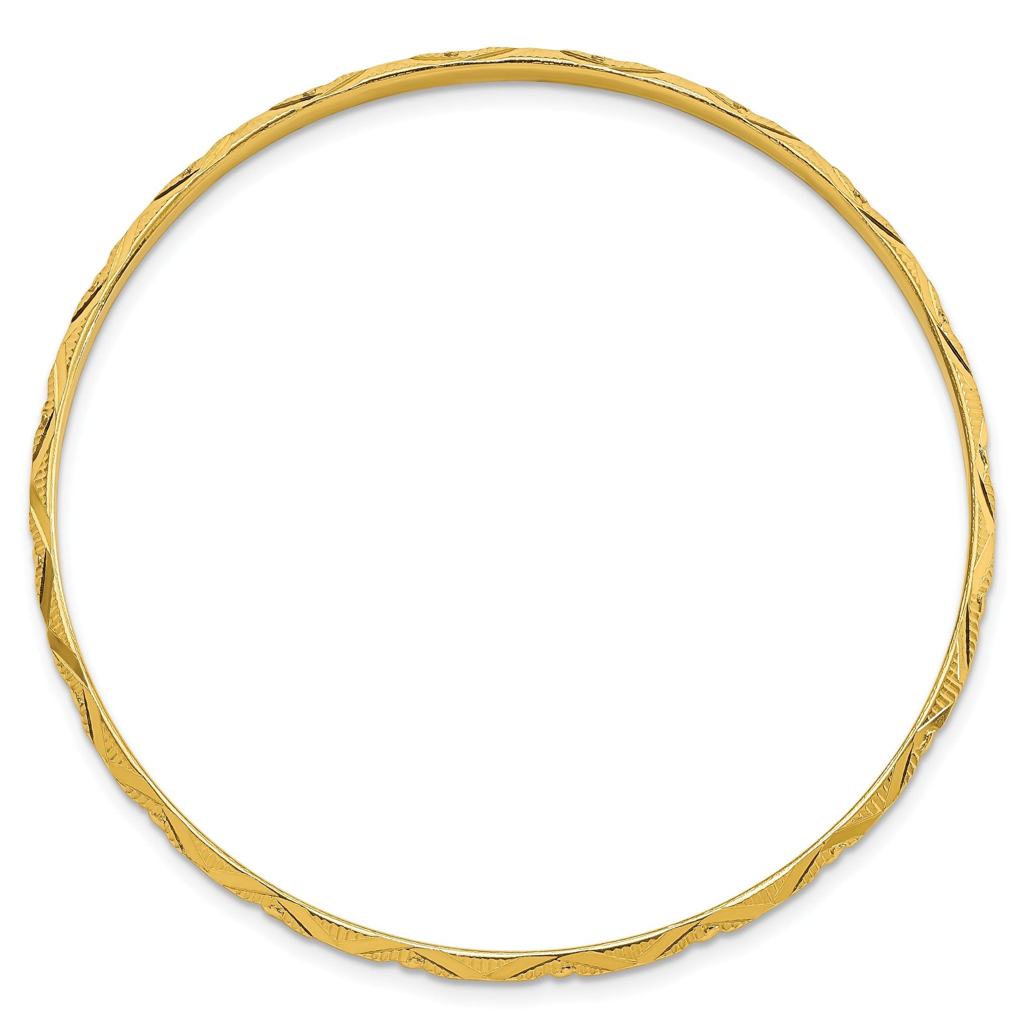 Sterling Silver Gold-tone Diamond Cut Slip-on Bangle Secondary image