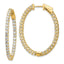 14k Yellow Gold 3 1/3 carat Lab Grown Diamond VS/SI+ G+ Oval In and Out Safety Clasp Hoop Earrings