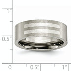 Inlay Wedding Band in Titanium & Sterling Silver, 8mm