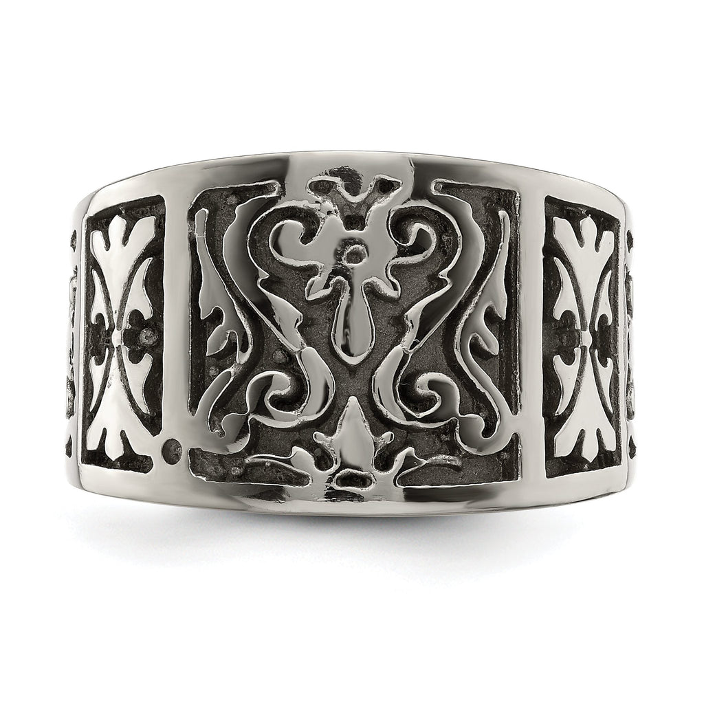 Sophia Jewelers Titanium Flat Men's Wedding Band with Brushed Finish