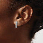 10K White Gold Polished Post Earrings