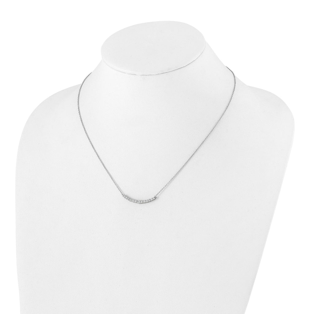 True Origin 14K White Gold 1/2 carat Lab Grown Diamond VS+ F+ 18 in Complete Fashion Bar Necklace