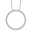 14k White Gold 1 carat Lab Grown Diamond VS+ F+ Complete 18 inch Circle Slide Necklace
