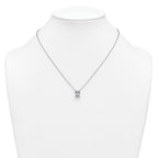 14k White Gold 3 carat Certified Lab Grown Diamond VS+ F+ Radiant Complete 18 inch Four Prong Pendant Necklace