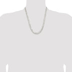 Sterling Silver Rhodium-plated 7.8mm Concave Beveled Curb Chain